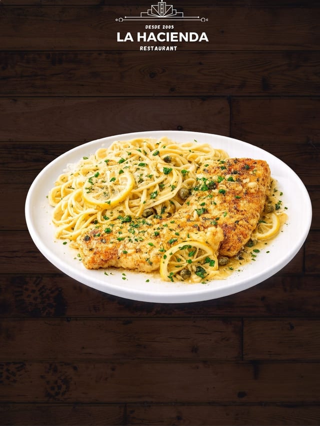 Chicken Francese with Linguine.