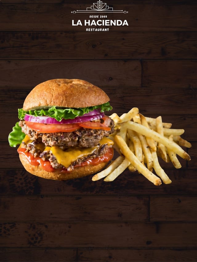 Classic Burger with Fries.