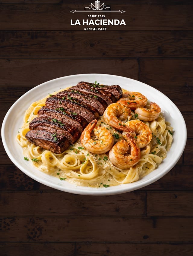 Hacienda Surf & Turf Alfredo.