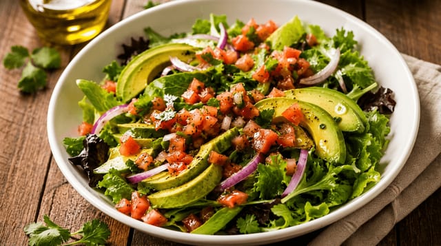 Fresh Avocado Garden Salad.